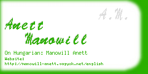 anett manowill business card